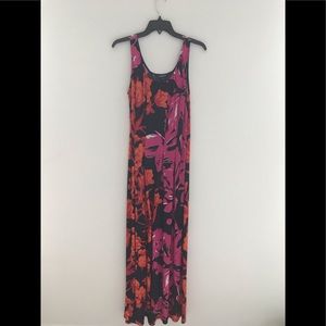 Pink and orange floral maxi dress